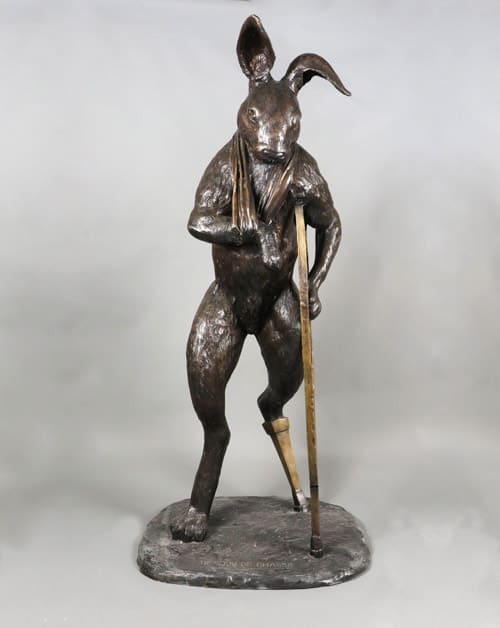 Retour-de-Chasse-broze-rabbit-sculpture - -Sculptura - -Christian-Maas-for-sale