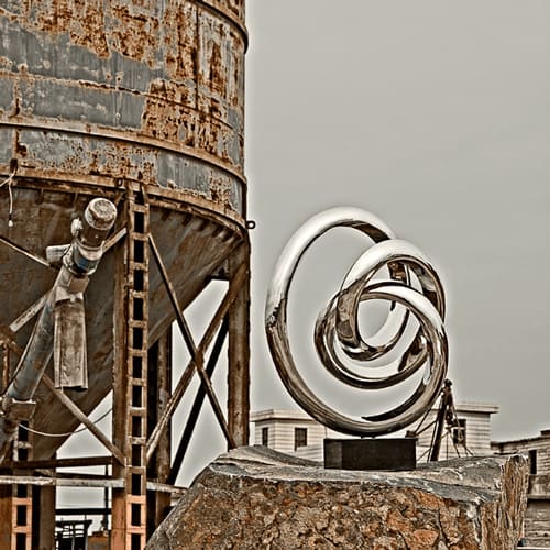 twisted stainless steel sculpture