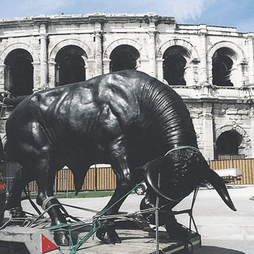 Le Taureau - Bronze bull sculpture